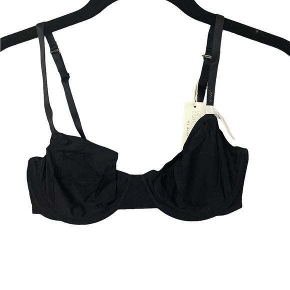 Aerie SMOOTHEZ Mesh Unlined Bra in True Black 34C NWT - Picture 4 of 9